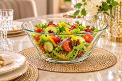 Premium Clear Glass Salad Bowl and serving bowl set of 2