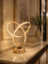 Golden metal lamp with crystal shine light