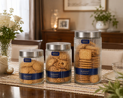 3 Piece glass jar set