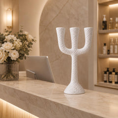 Modern White Ceramic Candelabra