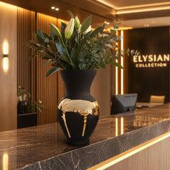 Black & Gold Ceramic Vase