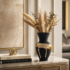 Black & Gold Ceramic Vase