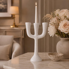 Modern White Ceramic Candelabra