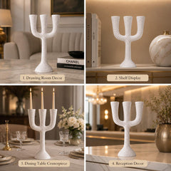 Modern White Ceramic Candelabra