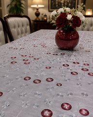Elegant Waterproof PVC Dining Table Cover – Floral Design