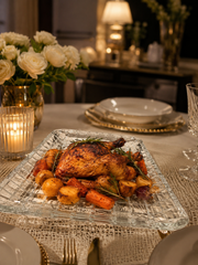 Elegant Glass Serving Tray set of 2