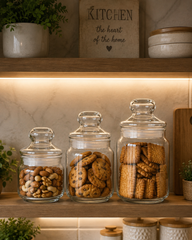 3-Piece Glass Storage Jar Set with Lids