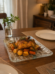 Elegant Glass Serving Tray set of 2