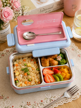 Pink 2-Compartment Stainless Steel Lunch Box for Kids