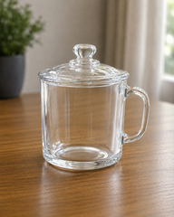 Glass Tea & Coffee Mug with Lid