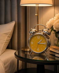 Yellow Vintage Alarm Clock – Classic Bedside Table Clock