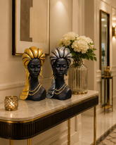 Elegant African Lady Bust Decorative Sculptures –
