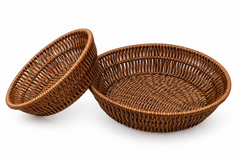 Handmade Round Cane Baskets – Set of 2