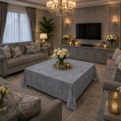 Elegant Grey Dining Table Cover
