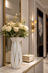 Elegant White Decorative Flower Vase