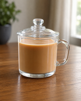 Glass Tea & Coffee Mug with Lid