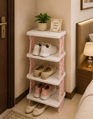 4-Tier Foldable Shoe Rack – Space Saving Shoe Organizer