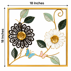 Floral Wall Art – 18 Inch Decorative Metal Wall Hanging0