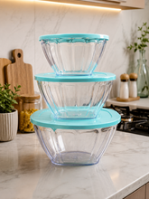 3-Piece Plastic Food Storage Bowl Set with Lids