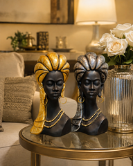 Elegant African Lady Bust Decorative Sculptures –