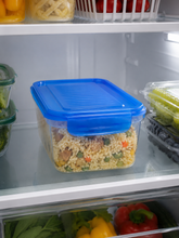 Airtight Plastic Food Storage Container with Blue Lid
