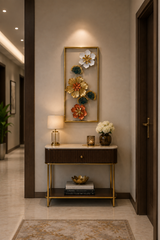 Modern Gold Framed Vertical Wall Hanging Decor