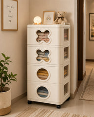 4-Tier Plastic Storage Organizer with Drawers – Space Saving Cabinet