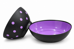 Purple and Black Melamine Bowl Set – 2 Pieces
