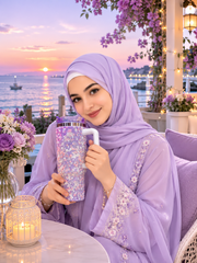 Elegant Purple Rhinestone Tumbler with Handle