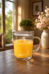 Elegant Glass Mug with Handle & Straw and lid