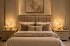 Golden metal lamp with crystal shine light