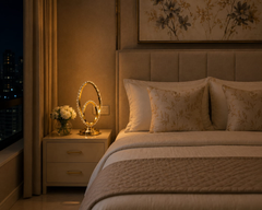Golden Metal Lamp With Crystal Light
