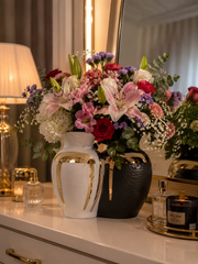 Black & Gold Ceramic Vase