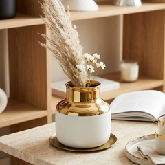 Luxury Black & Gold glass Vase