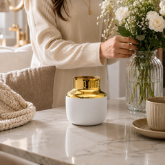 Luxury Black & Gold glass Vase