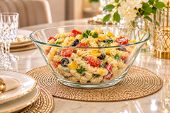 Premium Clear Glass Salad Bowl and serving bowl set of 2