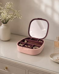 Travel Jewelry Organizer Box with Mirror
