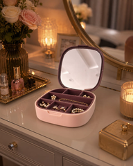 Travel Jewelry Organizer Box with Mirror