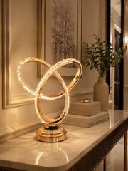 Golden metal  lamp with crystal shine light