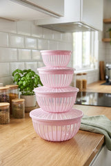 4 piece multi size plastic colander bowl