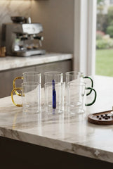6 Luxury Double Wall Borosilicate Glass Coffee Mug Set