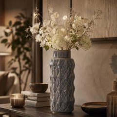 Luxury Grey Textured Ceramic Vase