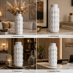 Luxury White Textured Ceramic Vase