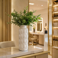 Luxury White Textured Ceramic Vase