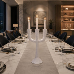 Modern White Ceramic Candelabra