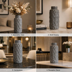 Luxury Grey Textured Ceramic Vase