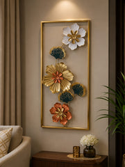 Modern Gold Framed Vertical Wall Hanging Decor