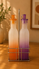 Glass Oil Bottle Set with Stand
