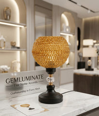 Hard plastic textured table lamp