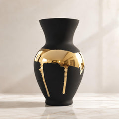 Black & Gold Ceramic Vase